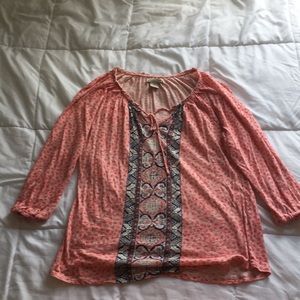 Lucky Brand 3/4 Length Sleeve Blouse